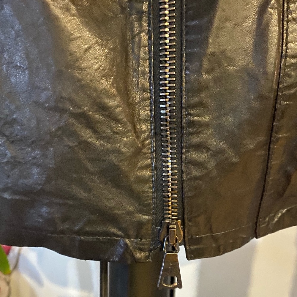 Men's John Varvatos Leather Moto Jacket - Size 50 - Picture 5 of 11